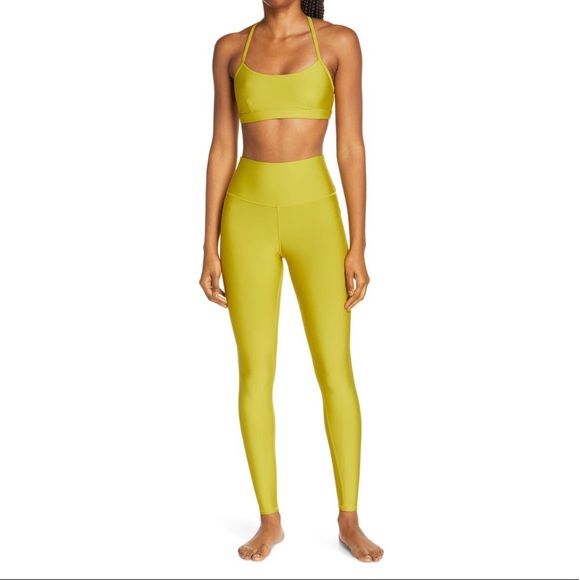 Alo Airlift High Waist Leggings Chartreuse - Picture 7 of 13